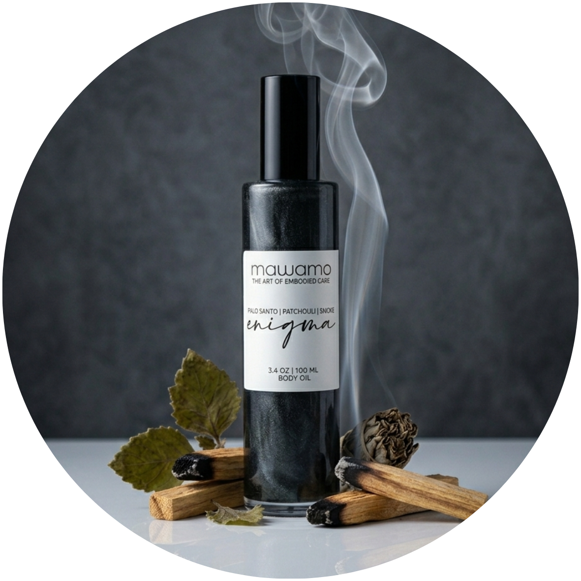 ENIGMA | Palo Santo + Black Rose Scented Body Oil
