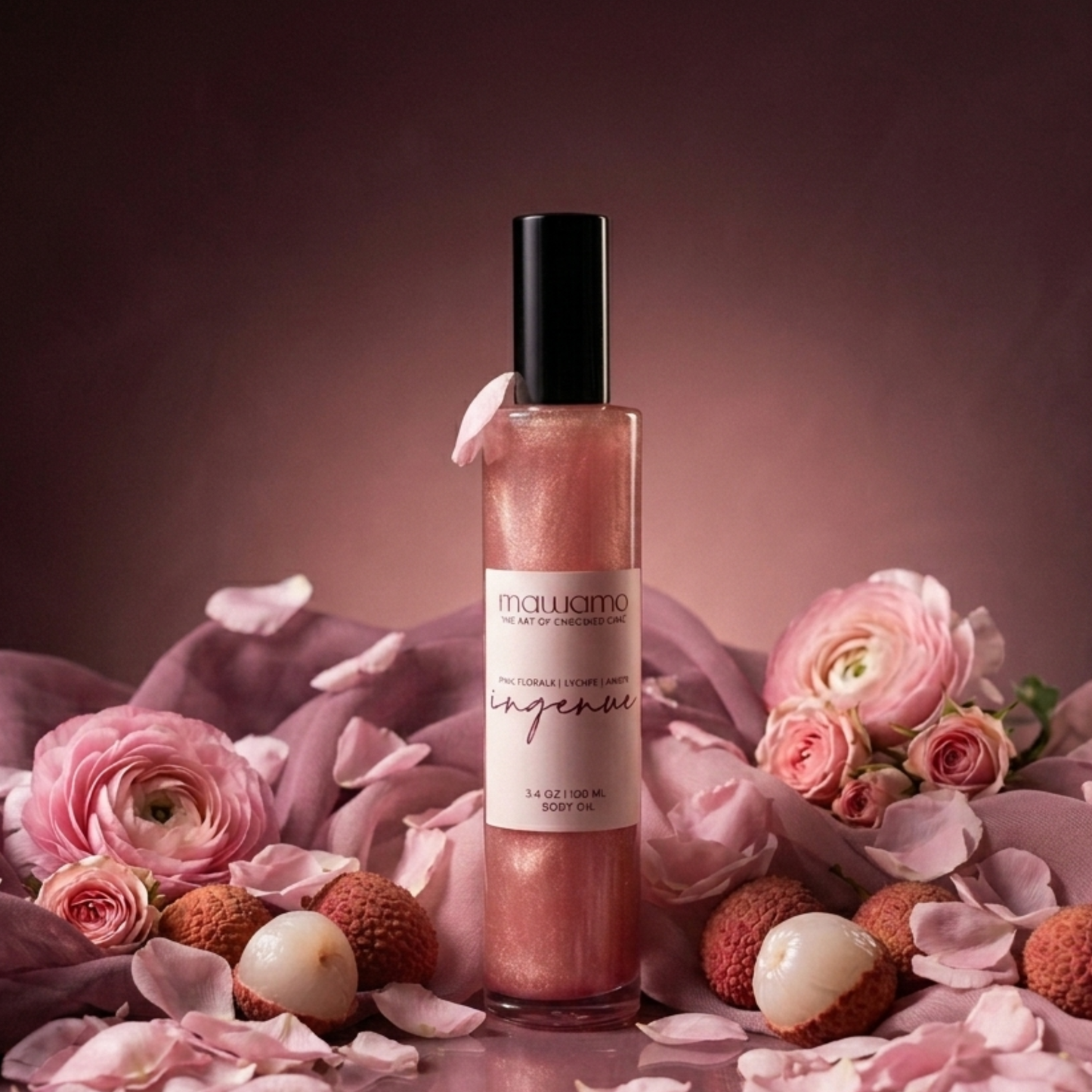 INGENUE | Pink Florals + Lychee Scented Body Oil