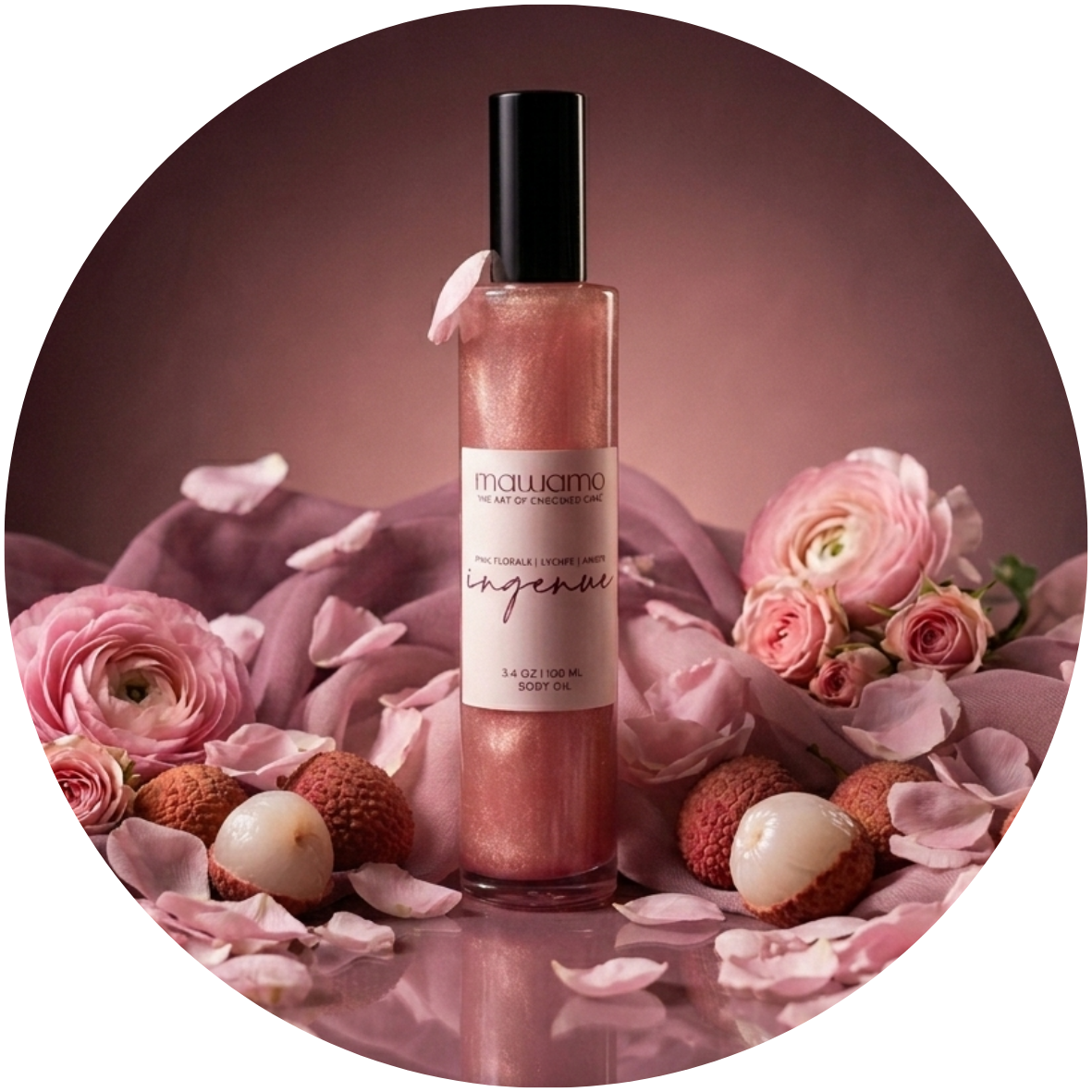 INGENUE | Pink Florals + Lychee Scented Body Oil