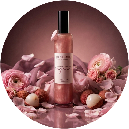 INGENUE | Pink Florals + Lychee Scented Body Oil